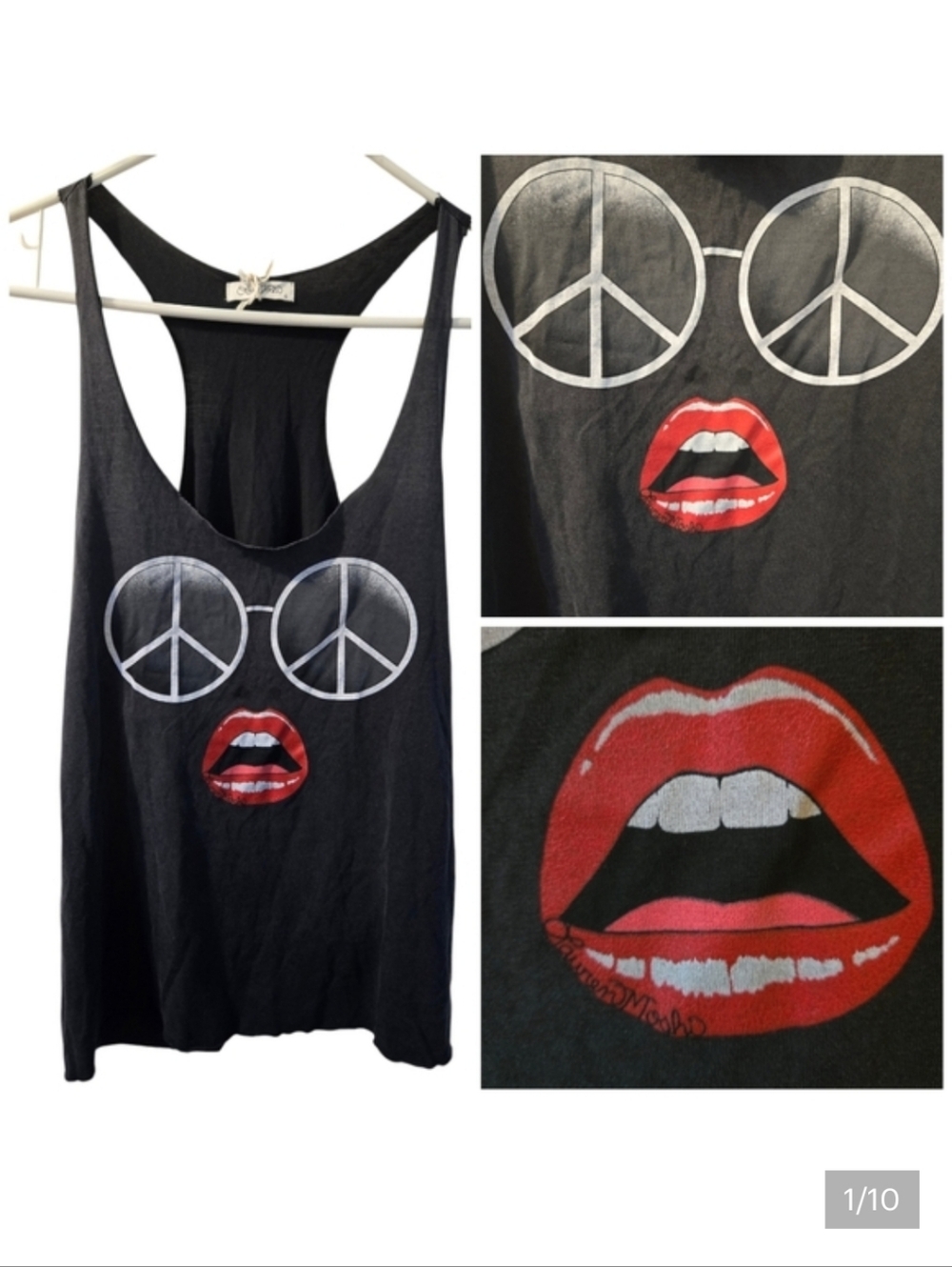 Lauren Moshi Rosetta Peace Face tank top